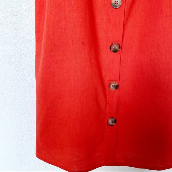 Newbury Kustom Button Front Ruffle Strap Dress Size Large - Picture 4 of 14